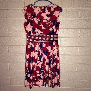 Wisp Floral Print Dress in Red and Pink